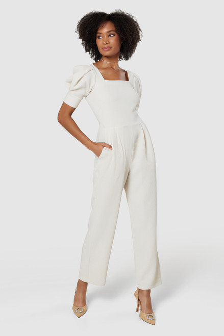 Cropped Bottom Wide Leg Oversized Jumpsuit - Taupe – StyleSpect